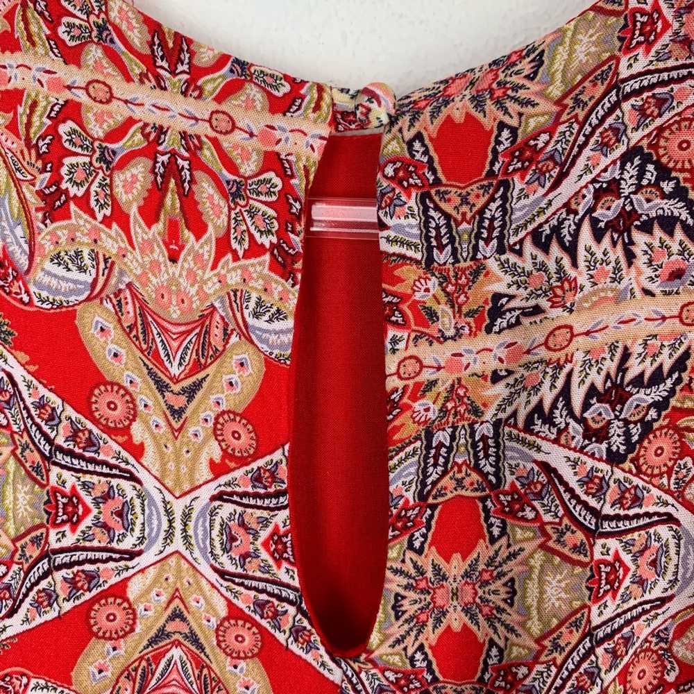 Lulu’s Swing Sleeveless Dress Racerback Red Print - Picture 4 of 7